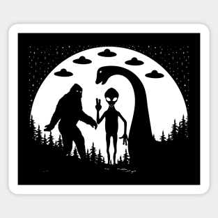 Bigfoot ufos  Nessie And Alien Sticker